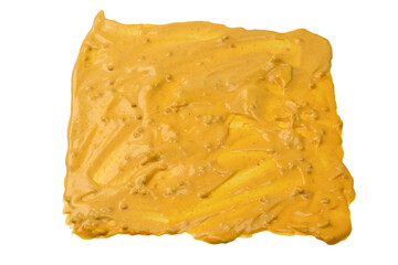 Yellow sauce splashes as a background.