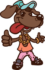 DANCING DOG HIP HOP FASHION STYLE WITH CAP 