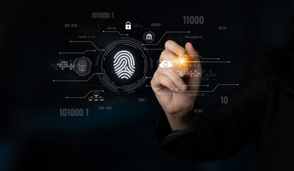 Biometric fingerprint identification and cybersecurity system ensuring secure access, identity...