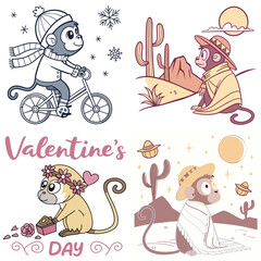 High-Quality Howler Monkeys Illustrations in Various Styles – SVG Bundle
