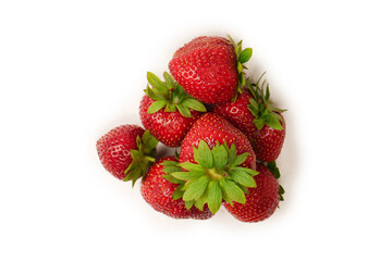Fresh group of berries isolated on a white background.
