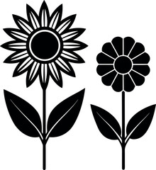 Two Flowers Silhouette