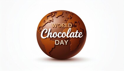 World Chocolate Day illustration featuring a chocolate globe with continents design