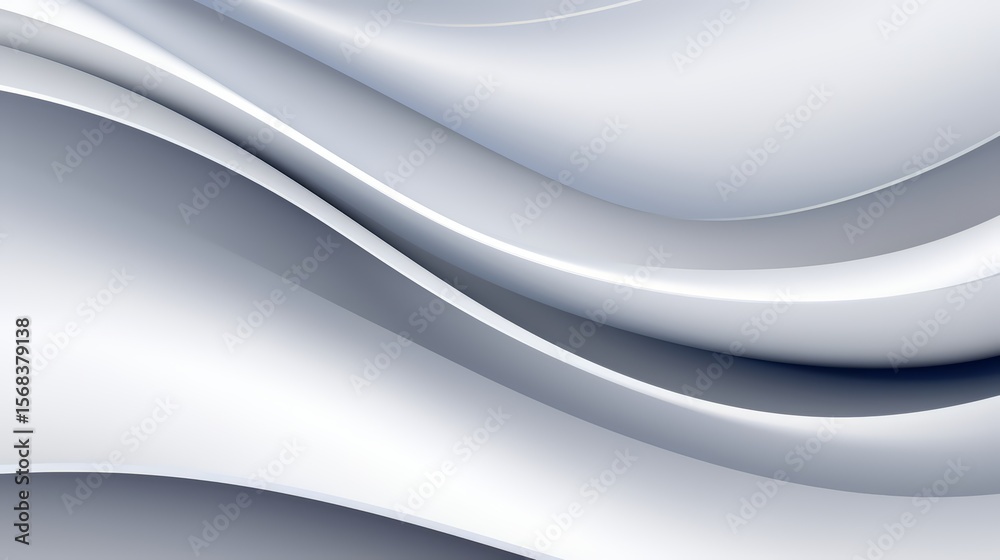 Aufkleber White and blue wave pattern. The image is a digital drawing of a wave. The wave is very long and has a very smooth texture