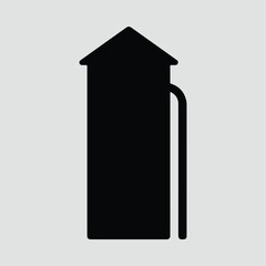 Silhouette water tower minimalist icon farm vector illustration