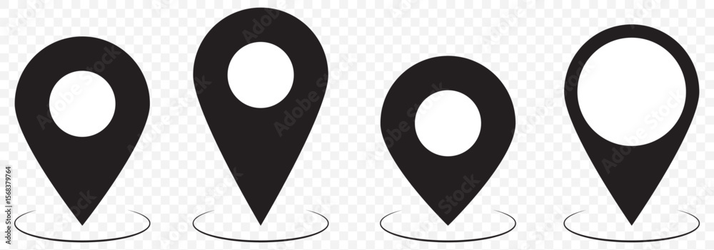 Poster map pin icon. location pin place marker. location icon. map marker pointer icon set. gps location sy