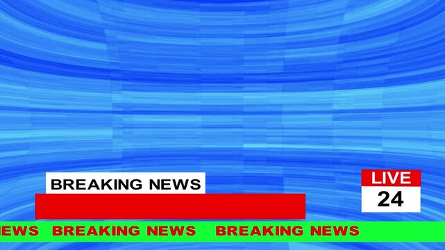 Animated breaking news lower third on green background. Suitable to place on content about news, etc.