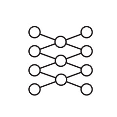 Neural network icon, AI Algorithms Symbol Outline icon Transparent background