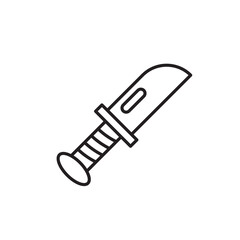 Knife icon, Hunting equipment Symbol Outline icon Transparent background