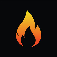 abstract fire flame logo design icon vector template
