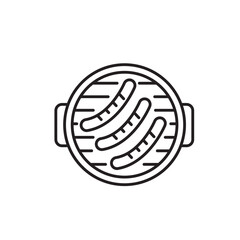 Grill icon, BBQ, Grilled Sausages Symbol Outline icon Transparent background