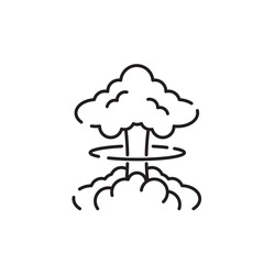 Mushroom cloud icon, Nuclear bomb Symbol Outline icon Transparent background