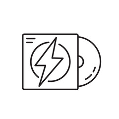 Vinyl Record icon, Retro Cover Music, play music Symbol Outline icon Transparent background