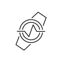 Smartwatch icon, Heart beat, Telemedicine, pulse Symbol Outline icon Transparent background