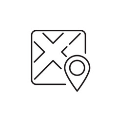 Map and Location icon, Navigation, GPS Symbol Outline icon Transparent background