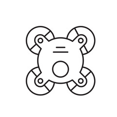 Drone icon, Quadcopter, Aircraft devices Symbol Outline icon Transparent background