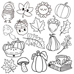 halloween doodle elements
