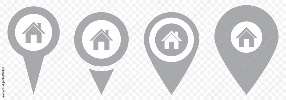 Poster set of location pin icons. map marker pointer symbols, gps location. navigation map, location naviga