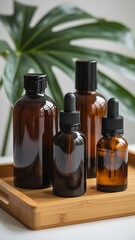 Amber Glass Bottles Essential Oils & Natural Skincare Packaging