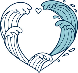 Naklejka premium Vector illustration: abstract background with a tribal eagle tattoo design, featuring a heart, flowers, and water elements