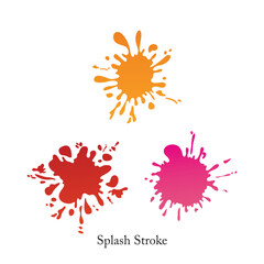 Colorful ink spots set splash splatter abstract shape vector illustration