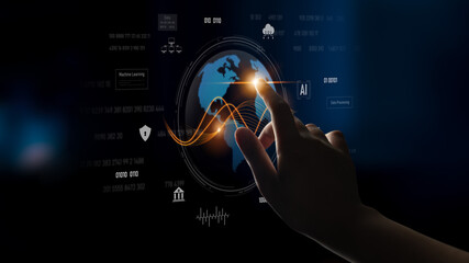 Global AI and data processing system enhances data, AI, and processing efficiency through digital network and global integration of intelligent technology Latch