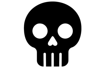 Minimal Black Skull Icon for Game Over or Danger