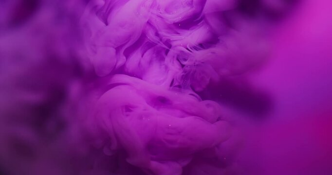 Cloud blend. Ink fluid. Defocused blue pink purple color fume wave swirling texture spreading on abstract creative vivid lilac neon background.