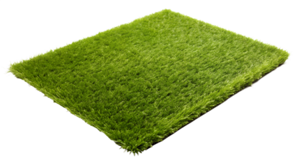 Artificial Grass Turf Sample Isolated on Transparent Background