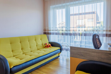 Modern luxury apartment interior in minimal scandinavian style, 3d rendering