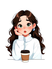 girl with a cup of coffee