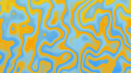Yellow and Blue Wavy Gradient Abstract Pattern Seamless Liquid Background Art