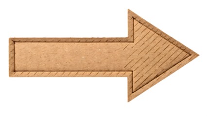 Brown Cardboard Arrow Isolated