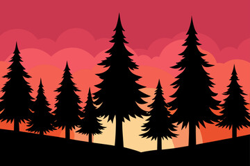 Obraz premium sunset in the forest