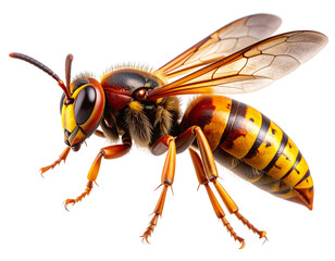  Hornisse in realistischer Seitenansicht mit ausgebreiteten Fl&uuml;geln &ndash; Generative AI PNG