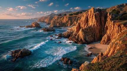 Fototapeta premium Scenic Coastal Landscape at Sunset