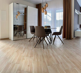 modern luxury dining room interior, 3d render
