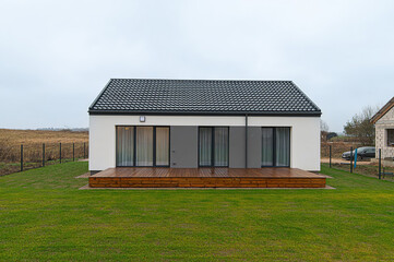 typical european village house, summer background