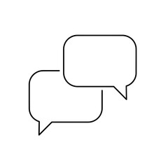 Vector art of two empty speech bubbles overlap, isolated on white background