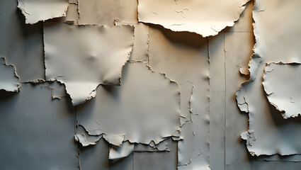 Obraz premium Abstract Textured Wall: Cracked, Peeling Paint, Neutral Tones, Distressed Surface, Modern Art Background.