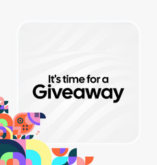 Design Announcement of Giveaway Prize Winners. Social media background with creative geometric art. Vector Illustration