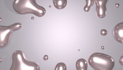 Pink Metallic Liquid Drops Abstract Background