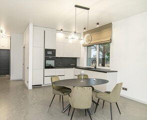 modern luxury dining room interior, 3d render