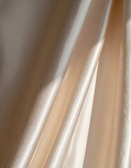 Fototapeta premium Cream Beige Silk Satin Fabric Drape Texture