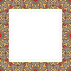 Oriental ornamental mosaic. Arabic design for page decoration. Vector frame of asian mosaic border