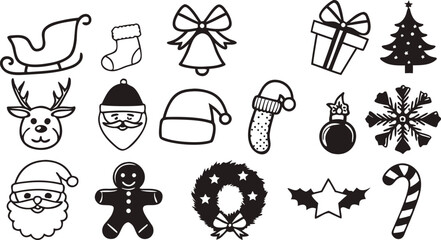 Christmas Icons  EPS Vector Illustrations of Festive Symbols