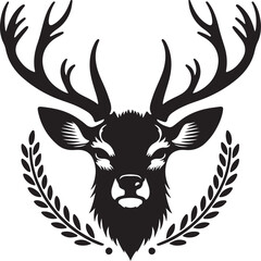 Obraz premium a silhouette deer face vector