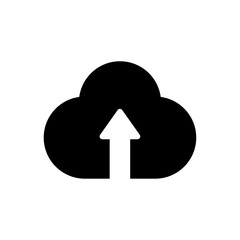 Cloud with upward arrow representing upload data transfer cloud storage sharing connectivity network access digital computing online service information exchange backup