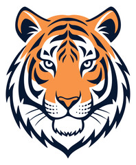 Bold Tiger Head Mascot Vector Illustration.