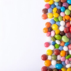 Obraz premium Colorful Candies on White Background